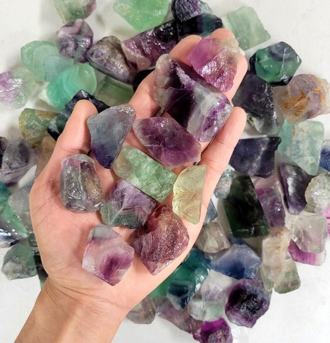 Raw fluorite crystals bulk - -,